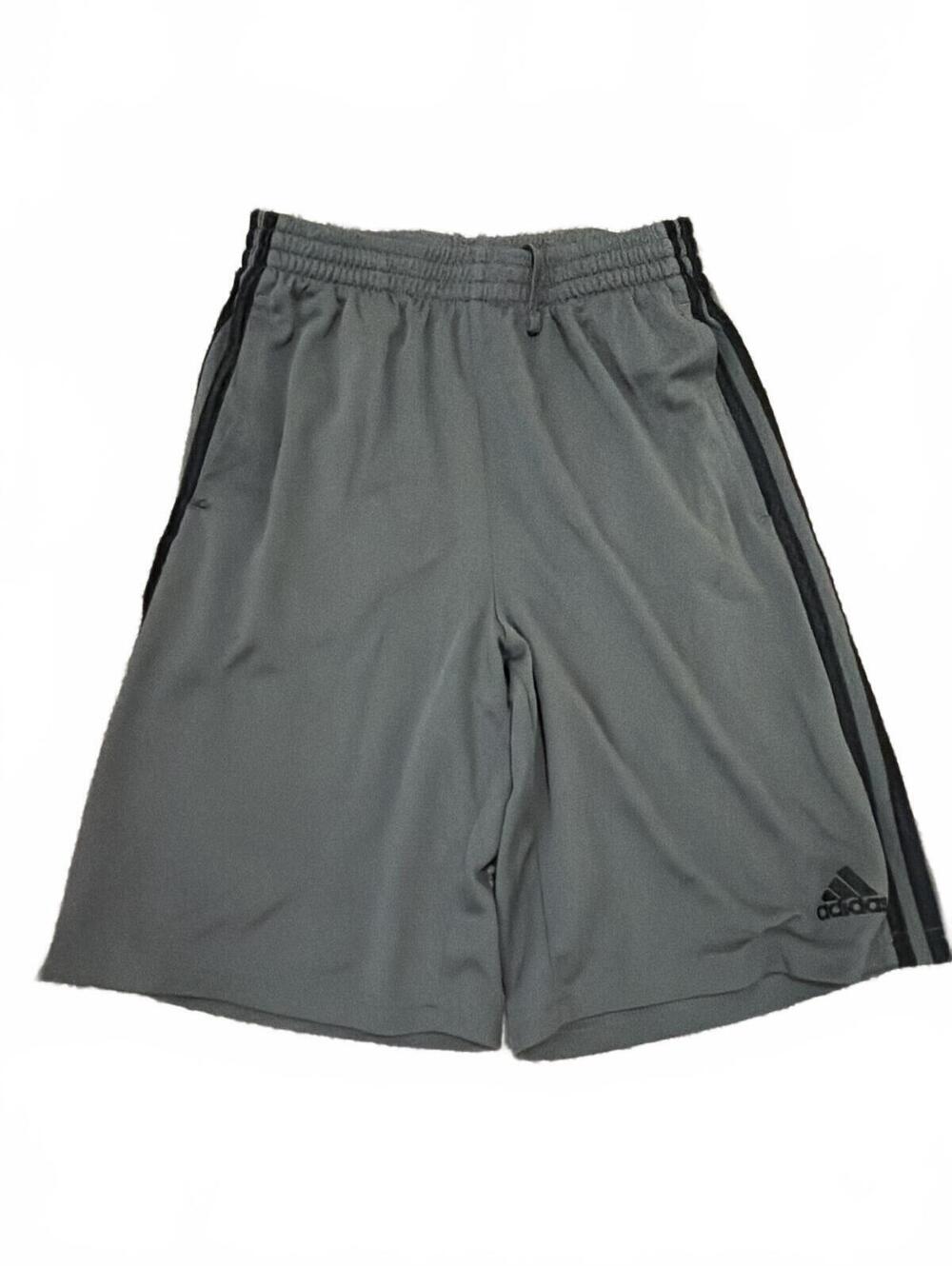 Adidas Boys Gray Athletic Shorts Large
